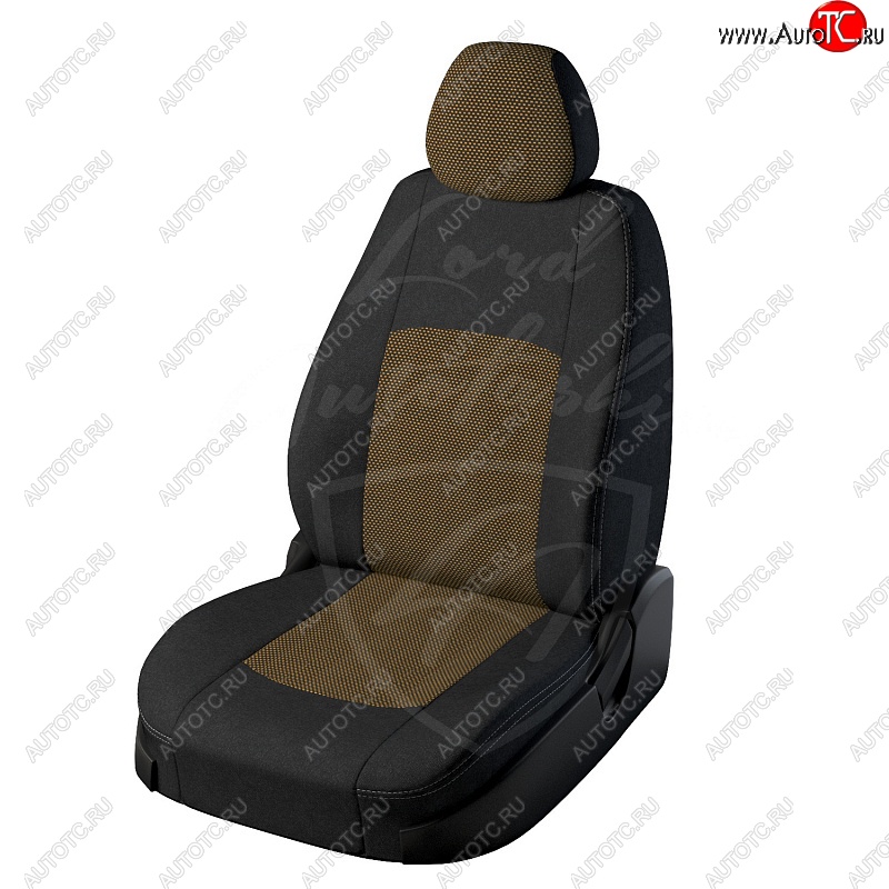 5 999 р. Чехлы для сидений Lord Autofashion Турин (жаккард) Ford Focus 3 хэтчбэк рестайлинг (2014-2019) (Чёрный, вставка Тома Жёлтый)  с доставкой в г. Чебоксары