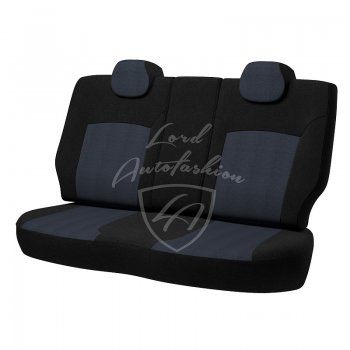 5 399 р. Чехлы для сидений (Titanium) Lord Autofashion Дублин (жаккард) Ford Focus 3 хэтчбэк рестайлинг (2014-2019) (Черный, вставка Ёж Синий)  с доставкой в г. Чебоксары. Увеличить фотографию 2