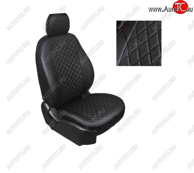 6 449 р. Чехлы Titanium Sport Seintex (экокожа/ромб) Ford Focus 3 хэтчбэк рестайлинг (2014-2019)  с доставкой в г. Чебоксары