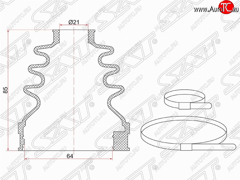 329 р. Пыльник ШРУСа SAT (1.8/2.0, 2 хомута, резина) Ford Focus 3 хэтчбэк дорестайлинг (2010-2015)  с доставкой в г. Чебоксары