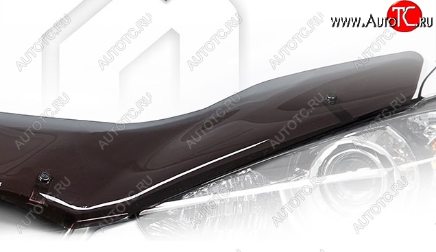 1 999 р. Дефлектор капота CA-Plastiс Ford Focus 3 седан рестайлинг (2014-2019) (Classic полупрозрачный, Без надписи)  с доставкой в г. Чебоксары