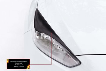 1 049 р. Реснички на фары RA Ford Focus 3 седан рестайлинг (2014-2019) (Неокрашенные)  с доставкой в г. Чебоксары. Увеличить фотографию 3