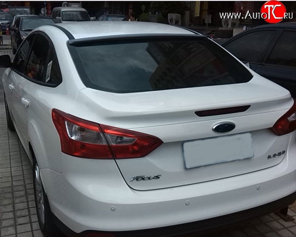 2 199 р. Козырёк на заднее стекло M-VRS Ford Focus 3 седан рестайлинг (2014-2019) (Неокрашенный)  с доставкой в г. Чебоксары