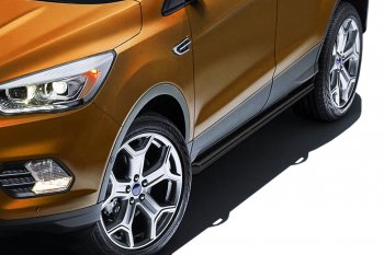 15 849 р. Защита порогов Slitkoff (d57)  Ford Kuga  2 (2016-2019) рестайлинг (Нержавейка, Полированная)  с доставкой в г. Чебоксары. Увеличить фотографию 2