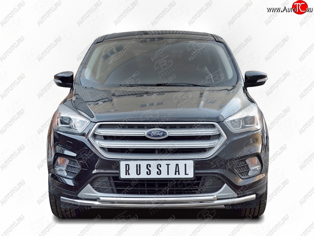 17 499 р. Защита переднего бампера (2 трубыØ42 мм, нержавейка) SLITKOFF  Ford Kuga  2 (2016-2019) рестайлинг  с доставкой в г. Чебоксары