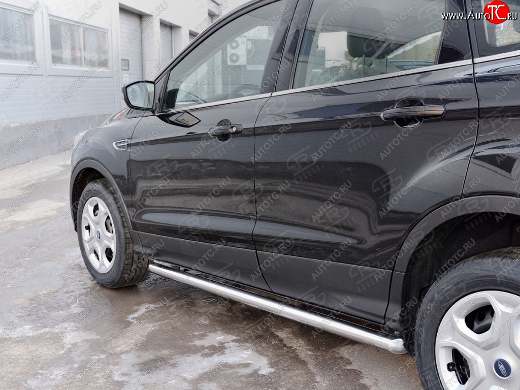 19 999 р. Защита порогов из круглой трубы диаметром 63 мм SLITKOFF v3  Ford Kuga  2 (2016-2019) рестайлинг  с доставкой в г. Чебоксары