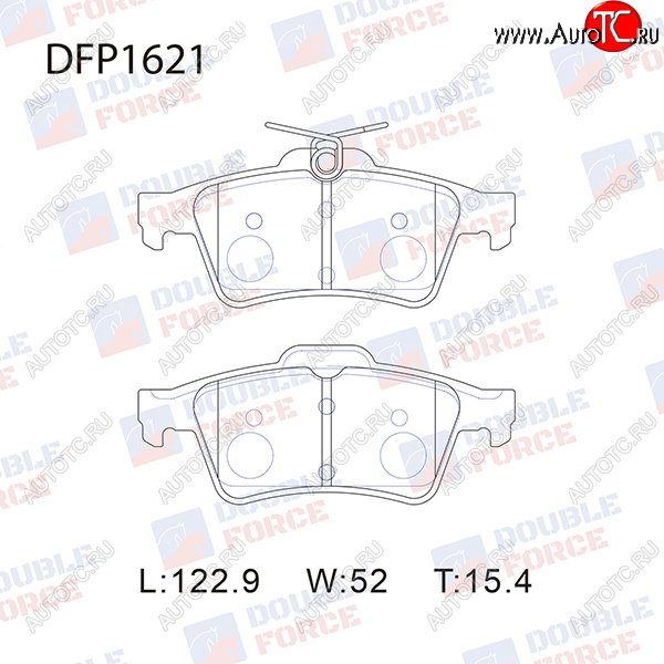 1 449 р. Комплект тормозных колодок для Double Force (122,9х52х15,4 мм) Ford Transit 4  рестайлинг (2020-2025)  с доставкой в г. Чебоксары