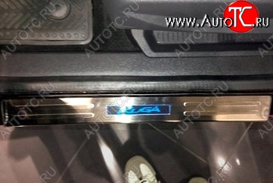 5 949 р. Накладки на порожки автомобиля СТ v2 Ford Kuga 2 дорестайлинг (2013-2016)  с доставкой в г. Чебоксары