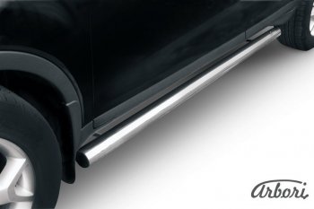 Защита штатных порогов Arbori (нержавейка, d76 mm). Ford Kuga  1 (2008-2013)