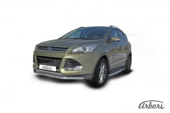 12 869 р. Защита переднего бампера Arbori (нержавейка, 1 труба d57 mm) Ford Kuga 2 дорестайлинг (2013-2016)  с доставкой в г. Чебоксары. Увеличить фотографию 2