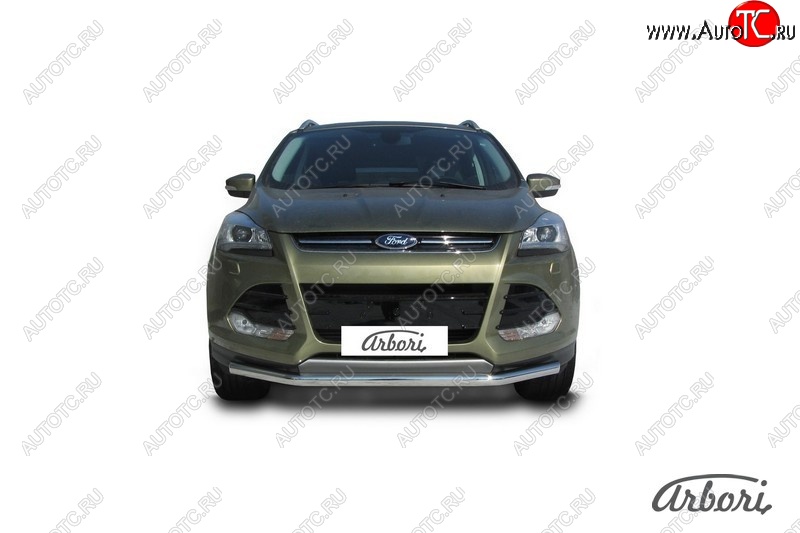 12 869 р. Защита переднего бампера Arbori (нержавейка, 1 труба d57 mm) Ford Kuga 2 дорестайлинг (2013-2016)  с доставкой в г. Чебоксары