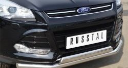 13 999 р. Защита переднего бампера (2 трубыØ75х42 и 63 мм, нержавейка) Russtal Ford Kuga 2 дорестайлинг (2013-2016)  с доставкой в г. Чебоксары. Увеличить фотографию 2