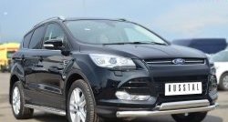 13 999 р. Защита переднего бампера (2 трубыØ75х42 и 63 мм, нержавейка) Russtal Ford Kuga 2 дорестайлинг (2013-2016)  с доставкой в г. Чебоксары. Увеличить фотографию 3