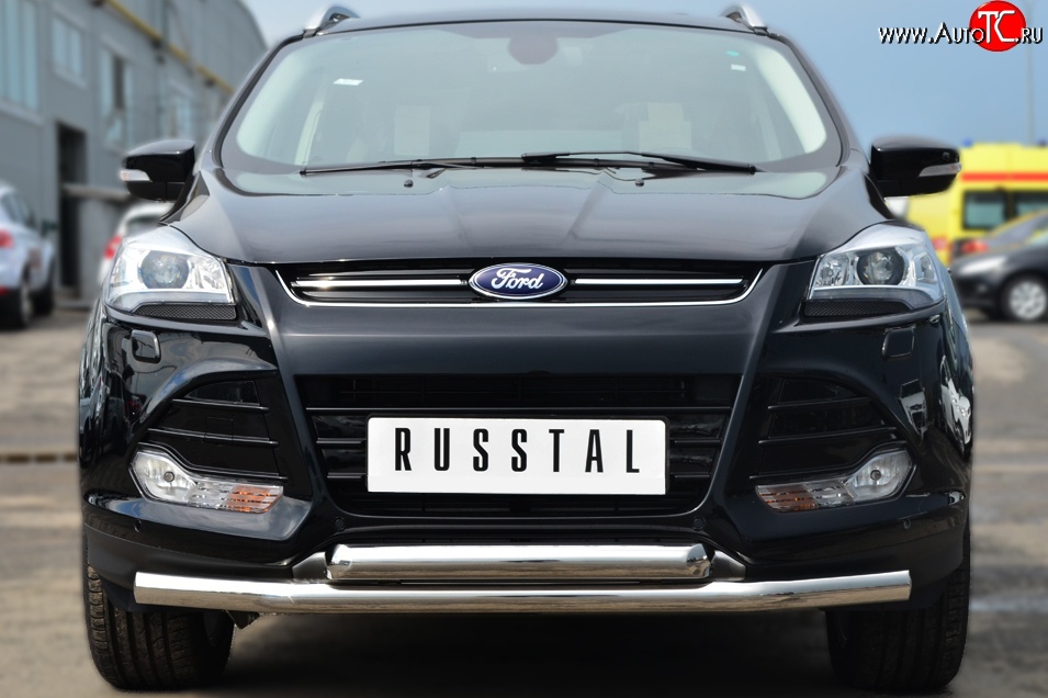 16 949 р. Защита переднего бампера (2 трубыØ76 мм, нержавейка) SLITKOFF Ford Kuga 2 дорестайлинг (2013-2016)  с доставкой в г. Чебоксары