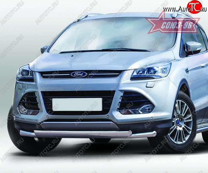 20 339 р. Защита переднего бампера двойная Souz-96 (d60/75х42). Ford Kuga 2 дорестайлинг (2013-2016)  с доставкой в г. Чебоксары