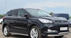 24 649 р. Широкая защита порогов SLITKOFF  Ford Kuga  2 (2013-2016) дорестайлинг  с доставкой в г. Чебоксары. Увеличить фотографию 3