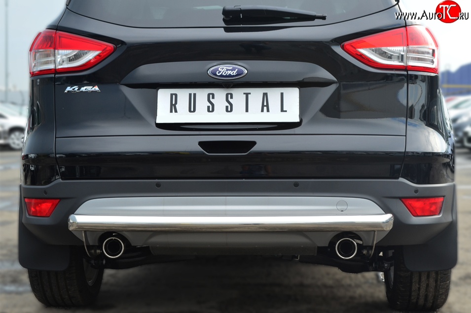 13 449 р. Одинарная защита заднего бампера из трубы диаметром 63 мм SLITKOFF  Ford Kuga  2 (2013-2016) дорестайлинг  с доставкой в г. Чебоксары