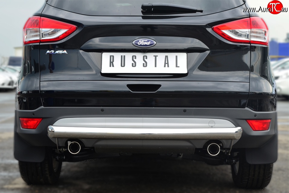 13 949 р. Одинарная защита заднего бампера из трубы диаметром 76 мм SLITKOFF  Ford Kuga  2 (2013-2016) дорестайлинг  с доставкой в г. Чебоксары