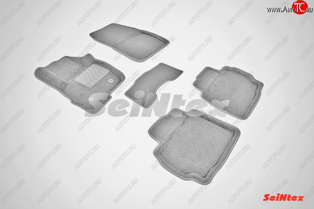 6 699 р. Износостойкие коврики в салон SeiNtex Premium 3D 4 шт. (ворсовые, серые) Ford Mondeo MK5 CD391 дорестайлинг седан (2014-2018)  с доставкой в г. Чебоксары