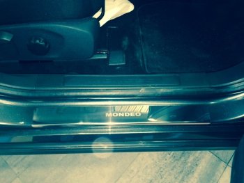 2 179 р. Накладки порожков салона INOX Ford Mondeo MK5 CD391 дорестайлинг седан (2014-2018) (Нержавеющая сталь)  с доставкой в г. Чебоксары. Увеличить фотографию 4