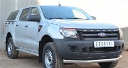 16 499 р. Одинарная защита переднего бампера диаметром 76 мм SLITKOFF  Ford Ranger ( DoubleCab,  RapCab) (2011-2016) дорестайлинг  с доставкой в г. Чебоксары. Увеличить фотографию 4