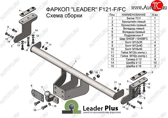 7 999 р. Фаркоп Лидер Плюс Ford Ranger RapCab рестайлинг (2015-2021)  с доставкой в г. Чебоксары