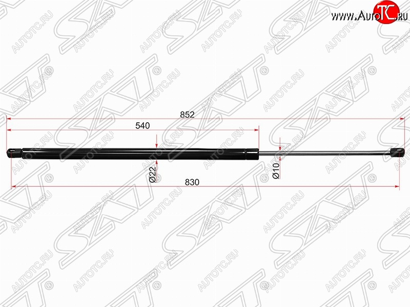 779 р. Газовый упор крышки багажника SAT (LH=RH, для холодных климатических зон)  Ford Transit (2000-2014) цельнометаллический фургон дорестайлинг, цельнометаллический фургон  с доставкой в г. Чебоксары