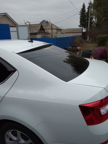 4 679 р. Козырёк на заднее стекло RS Skoda Octavia A7 дорестайлинг лифтбэк (2012-2017) (Неокрашенный)  с доставкой в г. Чебоксары. Увеличить фотографию 8