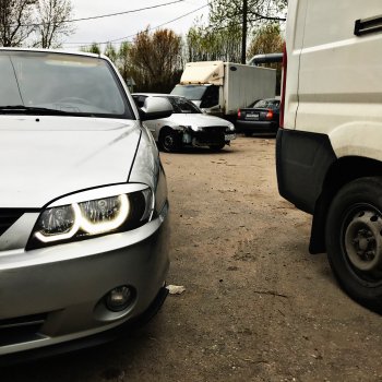 449 р. Реснички на фары Nika-Спорт KIA Spectra (2000-2009) (Неокрашенные)  с доставкой в г. Чебоксары. Увеличить фотографию 9