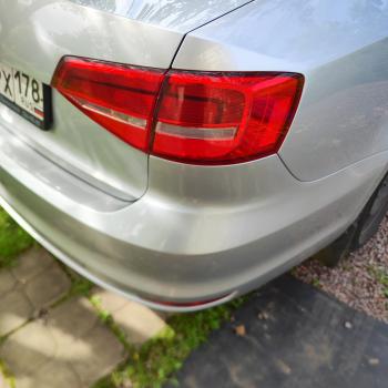 4 499 р. Задний бампер SAT  Volkswagen Jetta  A6 (2015-2018) седан рестайлинг (Неокрашенный)  с доставкой в г. Чебоксары. Увеличить фотографию 2