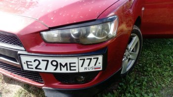 579 р. Реснички на фары Style Mitsubishi Lancer 10 CY седан дорестайлинг (2007-2010) (Неокрашенные)  с доставкой в г. Чебоксары. Увеличить фотографию 6