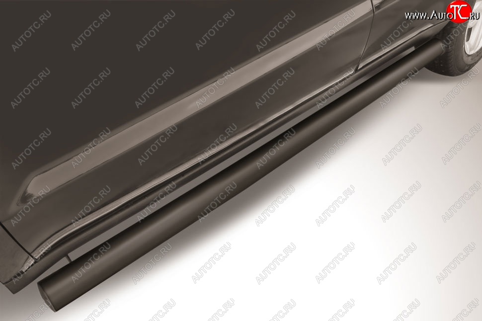 12 399 р. Защита порогов Slitkoff (d76 мм)  Geely Emgrand X7 (2011-2015) дорестайлинг (Сталь с полимерным покрытием. Цвет: чёрный)  с доставкой в г. Чебоксары
