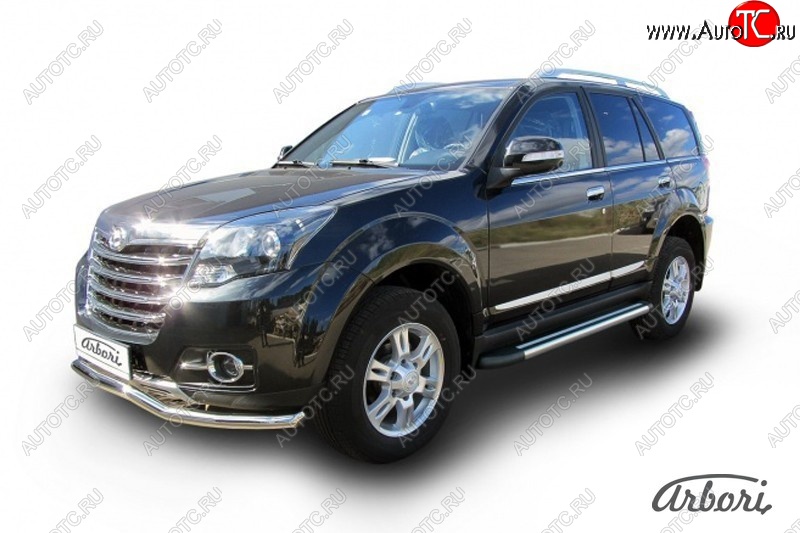 12 509 р. Порожки для ног Arbori Luxe Black  Great Wall Hover H3 (2014-2016)  рестайлинг  с доставкой в г. Чебоксары
