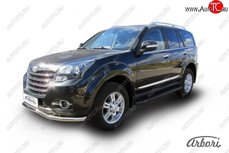 11 609 р. Порожки для ног Arbori Optima Black  Great Wall Hover H3 (2014-2016)  рестайлинг  с доставкой в г. Чебоксары
