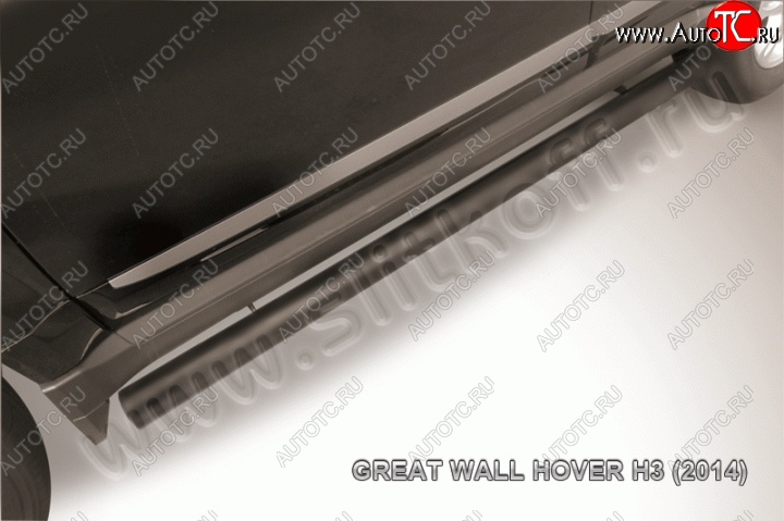 10 949 р. Защита порогов Slitkoff (труба d76)  Great Wall Hover H3 (2014-2016)  рестайлинг (Цвет: серебристый)  с доставкой в г. Чебоксары