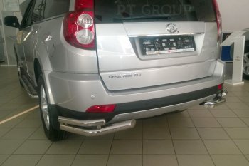 12 299 р. Защита заднего бампера Petroil Tuning (уголки двойные, d63/51)  Great Wall Hover H3 (2014-2016)  рестайлинг (Нержавейка)  с доставкой в г. Чебоксары. Увеличить фотографию 2