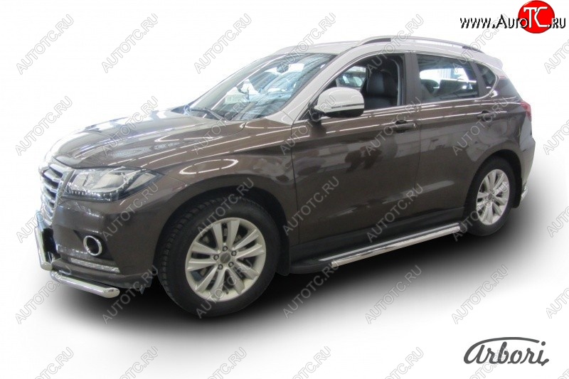 12 509 р. Порожки для ног Arbori Luxe Black  Haval H2 (2014-2021)  с доставкой в г. Чебоксары