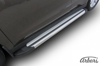 11 789 р. Порожки для ног Arbori Luxe Silver  Haval H2 (2014-2021)  с доставкой в г. Чебоксары. Увеличить фотографию 2