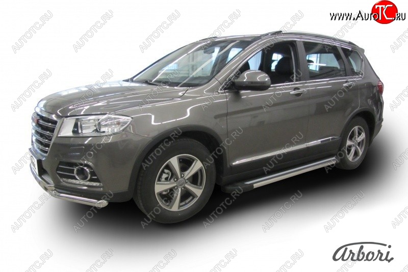 12 509 р. Порожки для ног Arbori Luxe Black  Haval H6 (2013-2020) дорестайлинг  с доставкой в г. Чебоксары