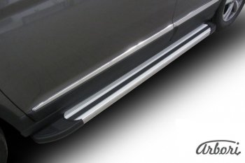 11 789 р. Порожки для ног Arbori Luxe Silver  Haval H6 (2013-2020) дорестайлинг  с доставкой в г. Чебоксары. Увеличить фотографию 2
