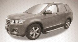 17 399 р. Алюминиевые пороги Slitkoff Standart Silver  Haval H6 (2013-2020)  с доставкой в г. Чебоксары. Увеличить фотографию 2