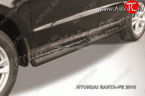 12 399 р. Защита порогов Slitkoff (труба d76 с проступями)  Great Wall Hover (2010-2014)  1-ый рестайлинг (Цвет: серебристый)  с доставкой в г. Чебоксары