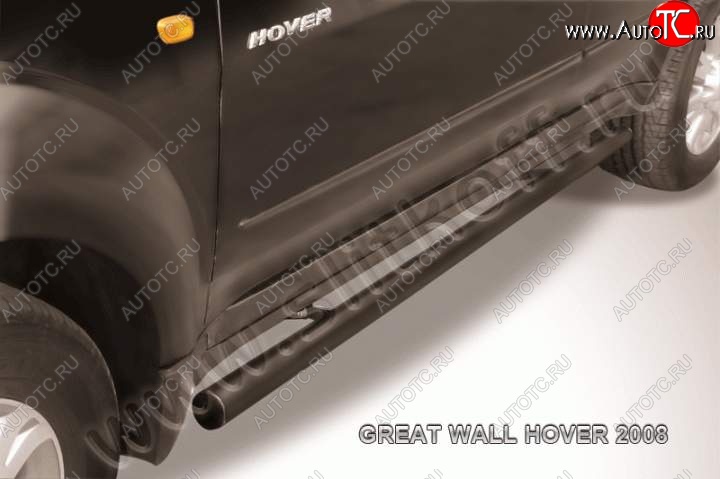 9 899 р. Защита порогов Slitkoff (труба d57)  Great Wall Hover (2010-2014)  1-ый рестайлинг (Цвет: серебристый)  с доставкой в г. Чебоксары