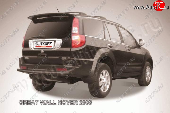 6 299 р. Защита заднего бампера Slitkoff (труба d57)  Great Wall Hover (2010-2014)  1-ый рестайлинг (Цвет: серебристый)  с доставкой в г. Чебоксары