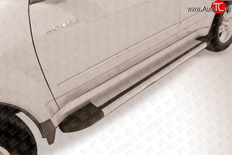 10 699 р. Алюминиевые пороги Slitkoff Luxe Silver  Great Wall Hover H5 (2010-2017)  с доставкой в г. Чебоксары