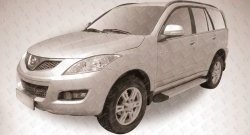 13 349 р. Алюминиевые пороги Slitkoff Optima Silver  Great Wall Hover H5 (2010-2017)  с доставкой в г. Чебоксары. Увеличить фотографию 2