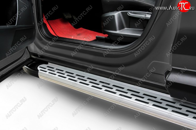 17 399 р. Пороги алюминиевые Slitkoff  Haval H6 (2013-2020) дорестайлинг (Premium Silver)  с доставкой в г. Чебоксары