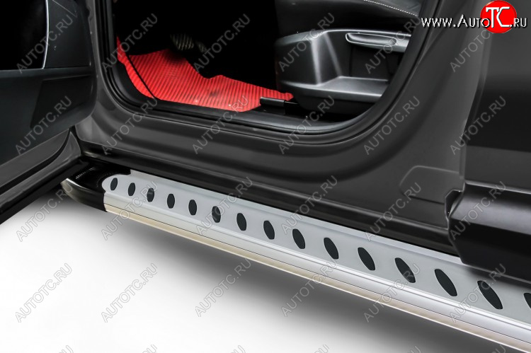 17 399 р. Пороги алюминиевые Slitkoff  Haval H6 (2013-2020) дорестайлинг (Prestige Silver)  с доставкой в г. Чебоксары