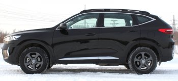 10 599 р. Рейлинги крыши АПС  Haval F7 (2018-2024)  дорестайлинг, рестайлинг (Черные, без поперечин)  с доставкой в г. Чебоксары. Увеличить фотографию 2
