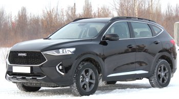 10 599 р. Рейлинги крыши АПС  Haval F7 (2018-2024)  дорестайлинг, рестайлинг (Черные, без поперечин)  с доставкой в г. Чебоксары. Увеличить фотографию 4